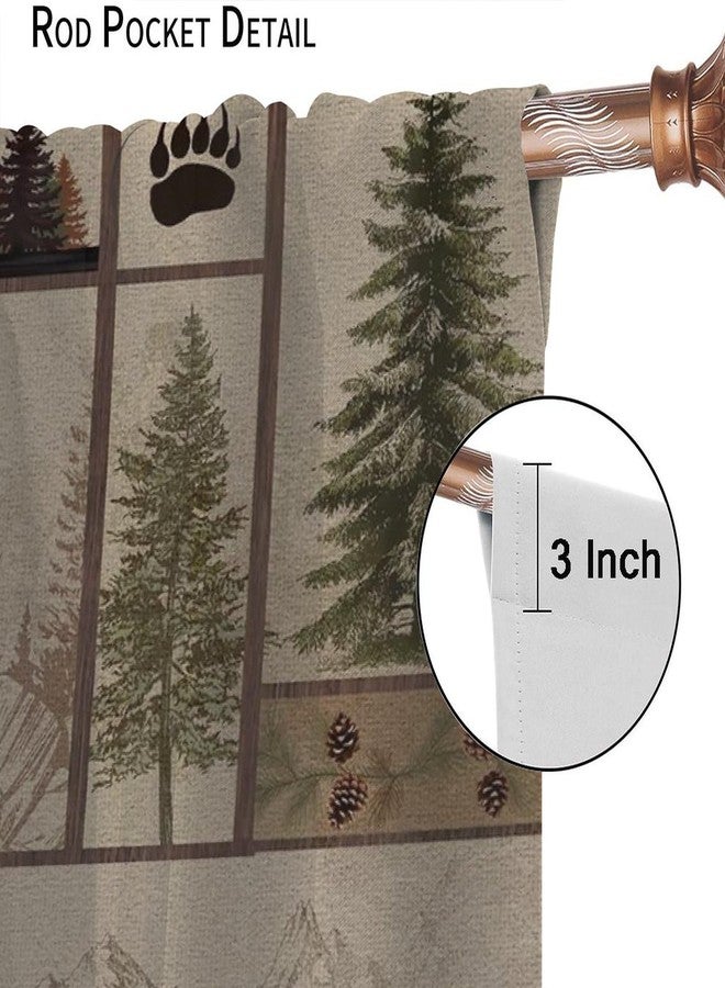 YCness Retro Rustic Curtains, Wild Bear Cabin Blackout Window Treatments for Bedroom,Vintage Country Style Lodge Drapes 2 Panel Sets,42x63 Inch - Image 4